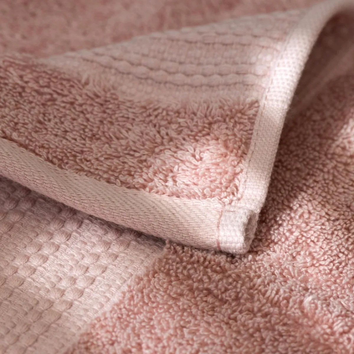 EMINZA Serviette de bain coton bio (50 x 90 cm) Méline Rose Pêche Sale
