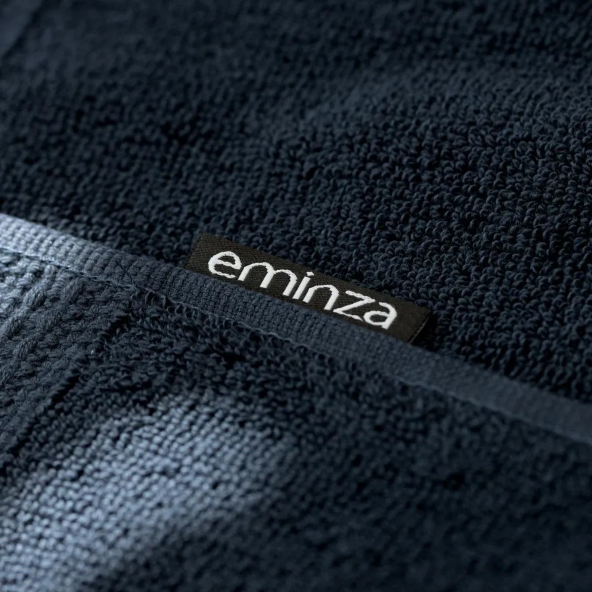 EMINZA Serviette de bain coton bio (30 x 50 cm) Méline Bleu nuit Sale