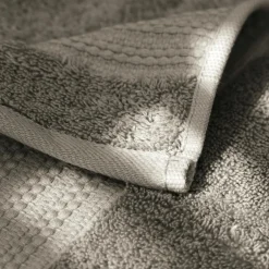 EMINZA Serviette de bain coton bio (30 x 50 cm) Méline argile Gris New