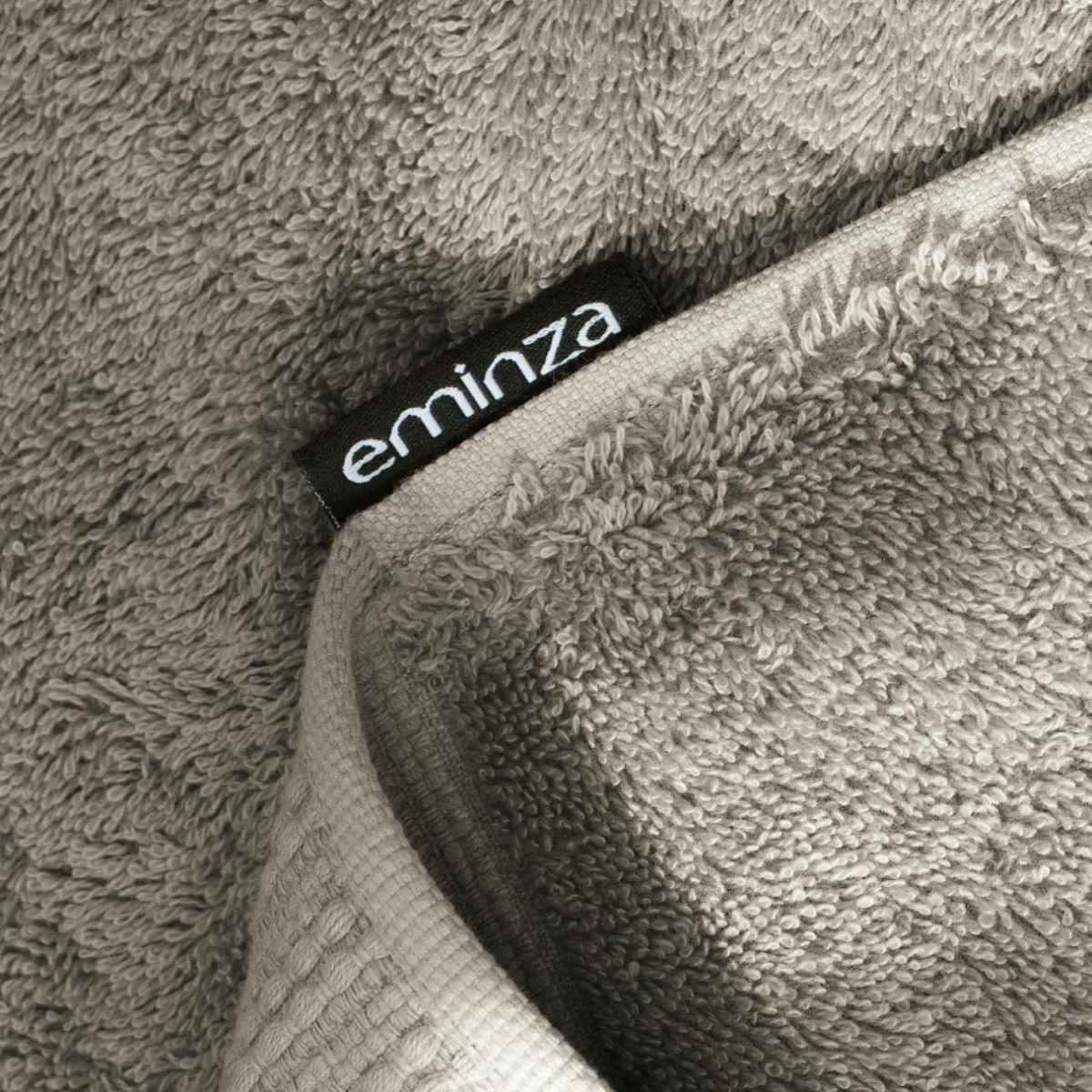 EMINZA Serviette de bain coton bio (30 x 50 cm) Méline argile Gris New