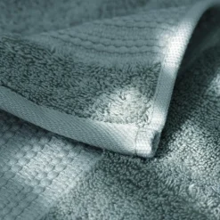 EMINZA Serviette de bain coton bio (50 x 90 cm) Méline Bleu glacier Discount