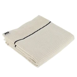 TENDANCE Serviette de bain coton nid d'abeille (50 x 90 cm) Japandi Beige Discount