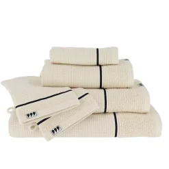 TENDANCE Serviette de bain coton nid d'abeille (30 x 50 cm) Japandi Beige Outlet