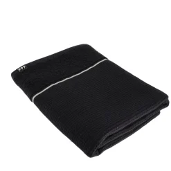 TENDANCE Serviette de bain coton nid d'abeille (70 x 130 cm) Japandi Noir Sale