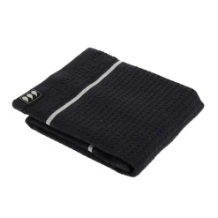 TENDANCE Serviette de bain coton nid d'abeille (30 x 50 cm) Japandi Noir Discount