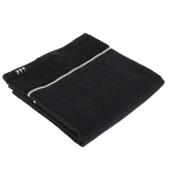 TENDANCE Serviette de bain coton nid d'abeille (50 x 90 cm) Japandi Noir Clearance