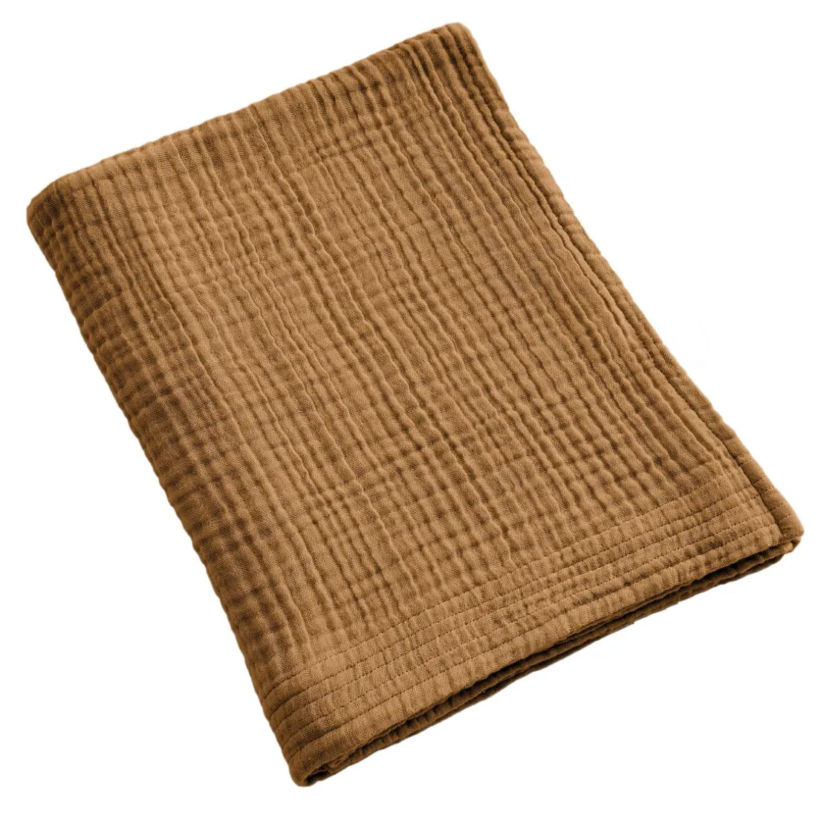 EMINZA Serviette de bain gaze de coton (90 x 150 cm) Gaïa Camel Hot