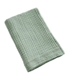 EMINZA Serviette de bain gaze de coton (50 x 90 cm) Gaïa Vert Eucalyptus