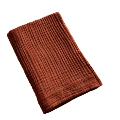 EMINZA Serviette de bain gaze de coton (50 x 90 cm) Gaïa Terracotta Discount