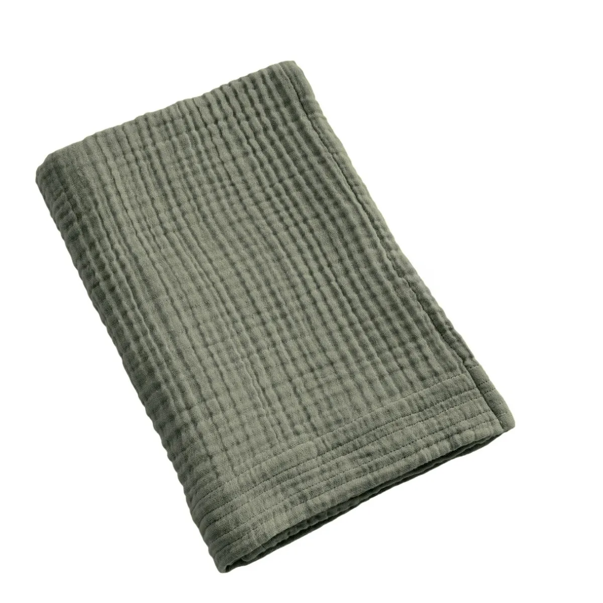 EMINZA Serviette de bain gaze de coton (50 x 90 cm) Gaïa Vert romarin Best