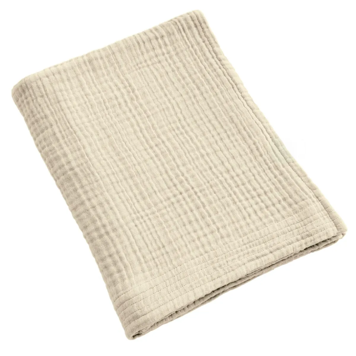 EMINZA Serviette de bain gaze de coton (90 x 150 cm) Gaïa pampa Beige Best