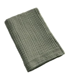 EMINZA Serviette de bain gaze de coton (70 x 130 cm) Gaïa Vert romarin Outlet