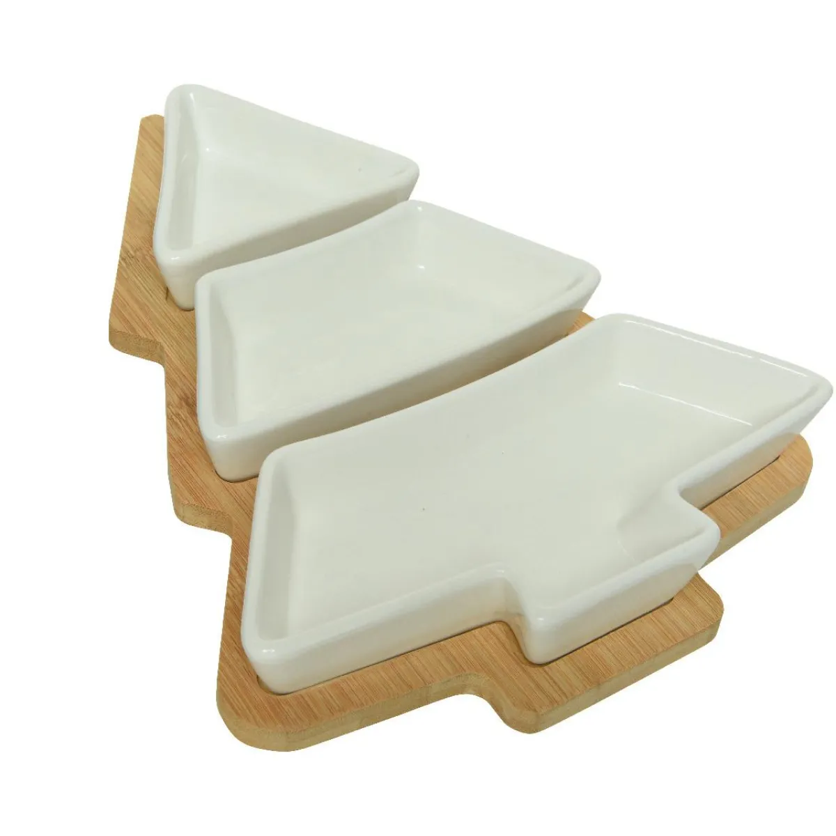 KAEMINGK Set à tapas 3 assiettes (27 x 20 cm) Mon beau sapin Blanc