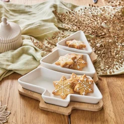 KAEMINGK Set à tapas 3 assiettes (27 x 20 cm) Mon beau sapin Blanc