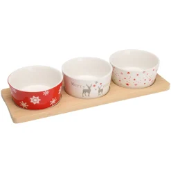KOOPMAN Set à tapas 3 bols (10 x 26 cm) Chalet de montagne Multicolore Hot