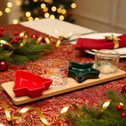 KOOPMAN Set à tapas 7 pièces en porcelaine (10 x 33 cm) Christmas time Multicolore Discount