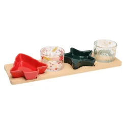 KOOPMAN Set à tapas 7 pièces en porcelaine (10 x 33 cm) Christmas time Multicolore Discount