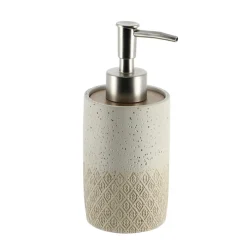 TENDANCE Set d'accessoires salle de bain gravé Casablanca Naturel Beige New