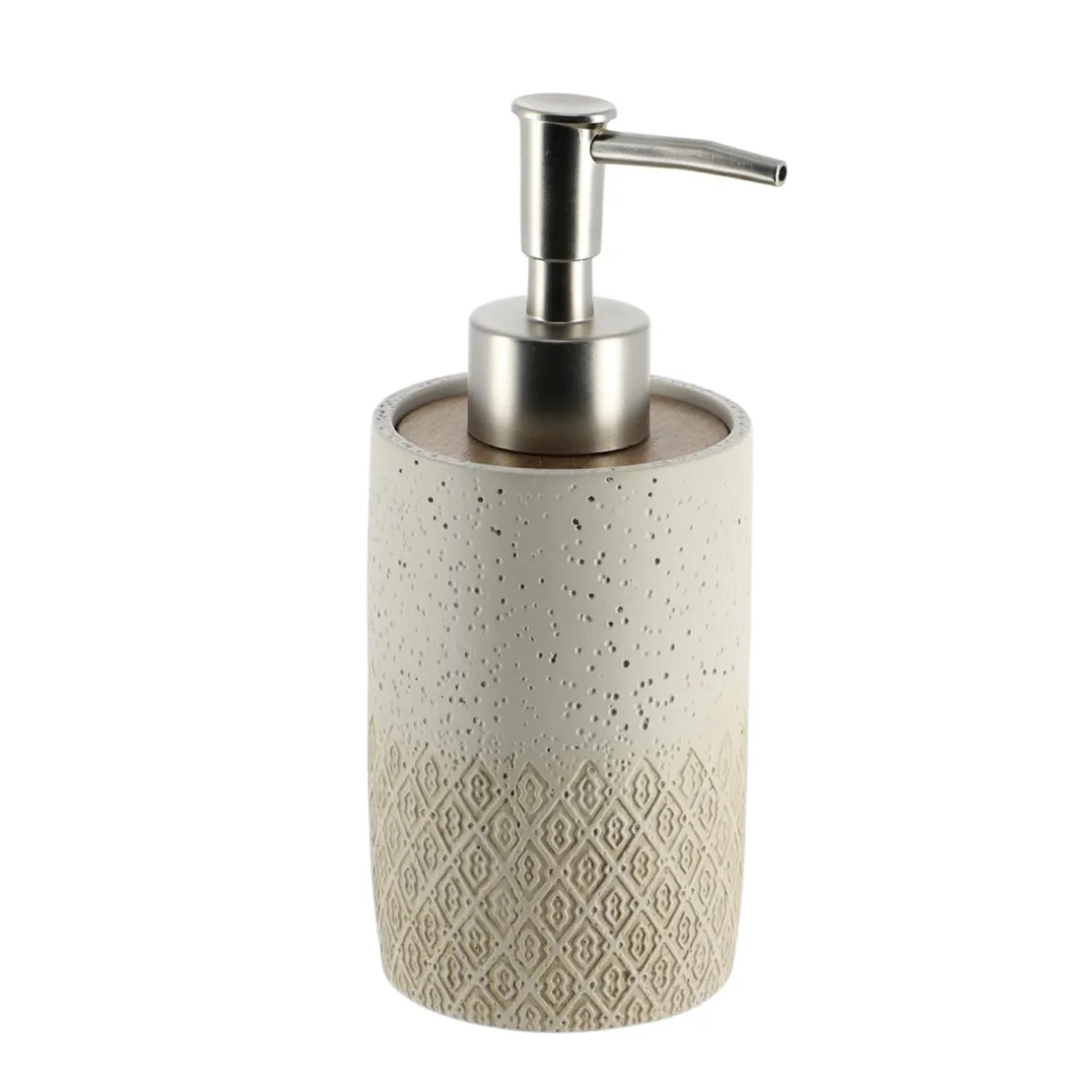 TENDANCE Set d'accessoires salle de bain gravé Casablanca Naturel Beige New