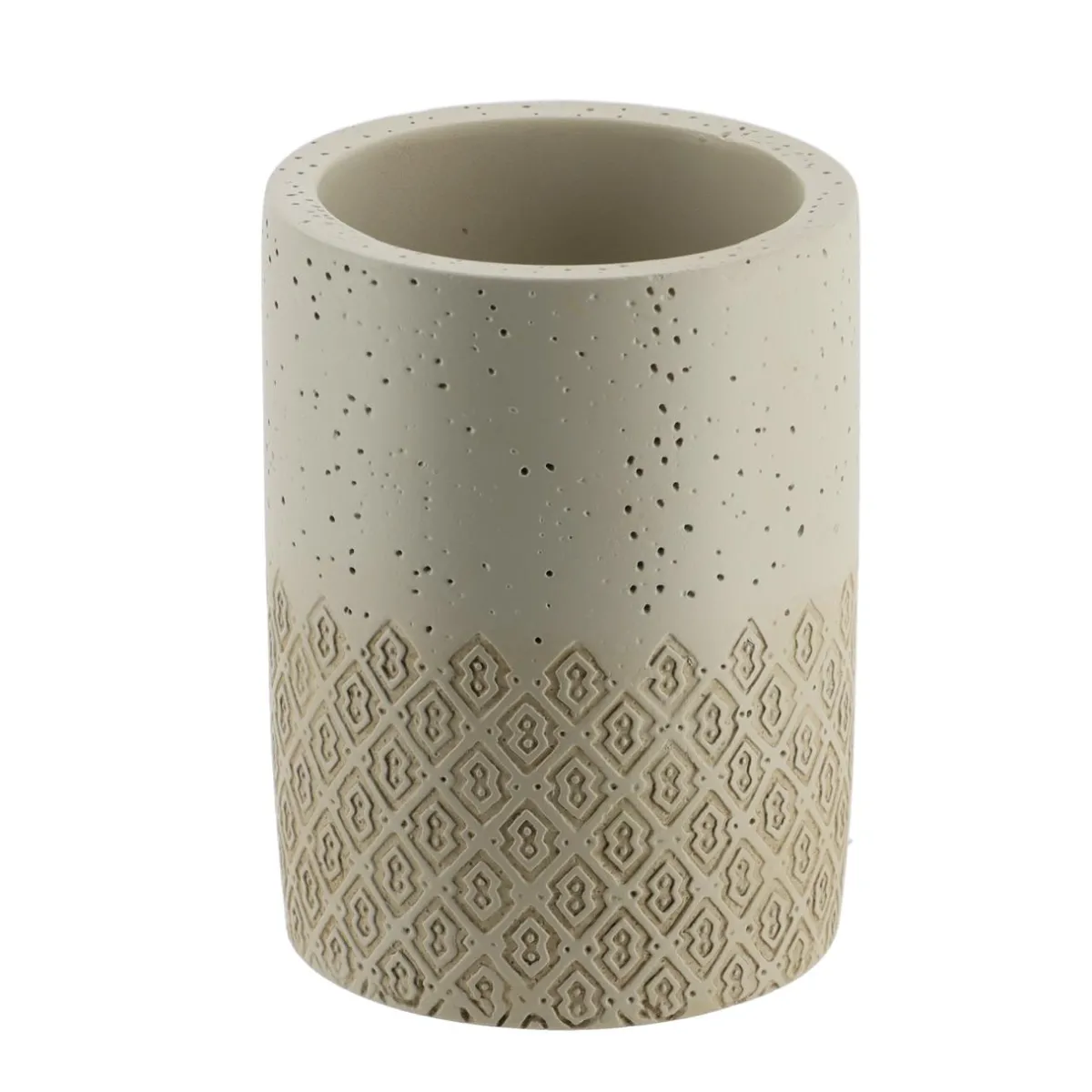 TENDANCE Set d'accessoires salle de bain gravé Casablanca Naturel Beige New
