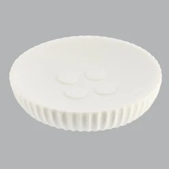 TENDANCE Set d'accessoires salle de bain résine Strié Blanc Online