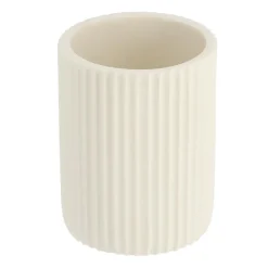 TENDANCE Set d'accessoires salle de bain résine Strié Blanc Online