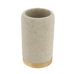TENDANCE Set d'accessoires salle de bain effet Maille Beige Best
