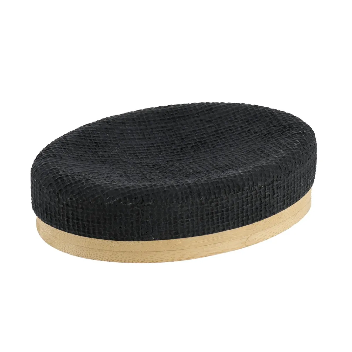 TENDANCE Set d'accessoires salle de bain effet Maille Noir Clearance