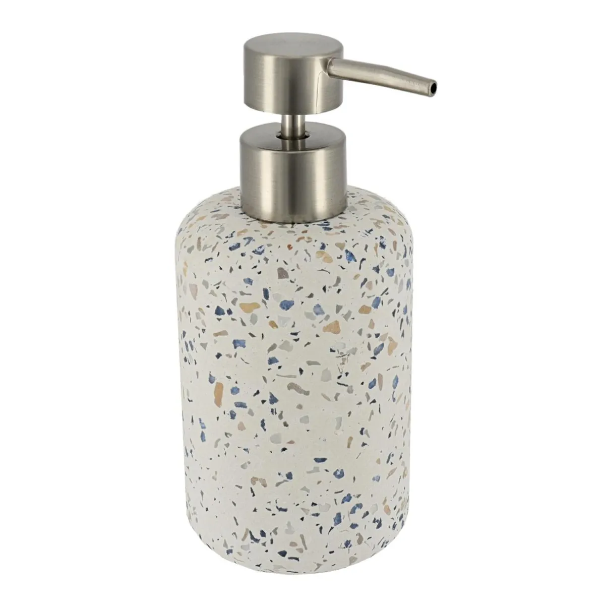 TENDANCE Set d'accessoires salle de bain ciment Terrazzo Blanc Discount