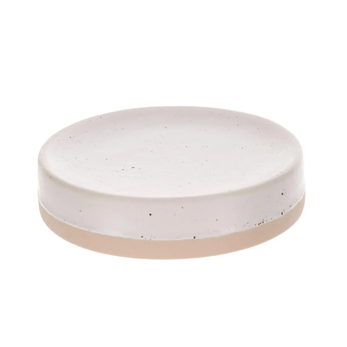 TENDANCE Set d'accessoires salle de bain grès moucheté Pietra Beige Discount
