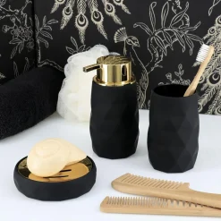 TENDANCE Set d'accessoires salle de bain Rubby Noir Online