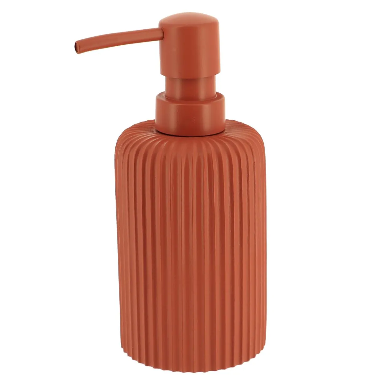 TENDANCE Set d'accessoires salle de bain résine Strié Terracotta