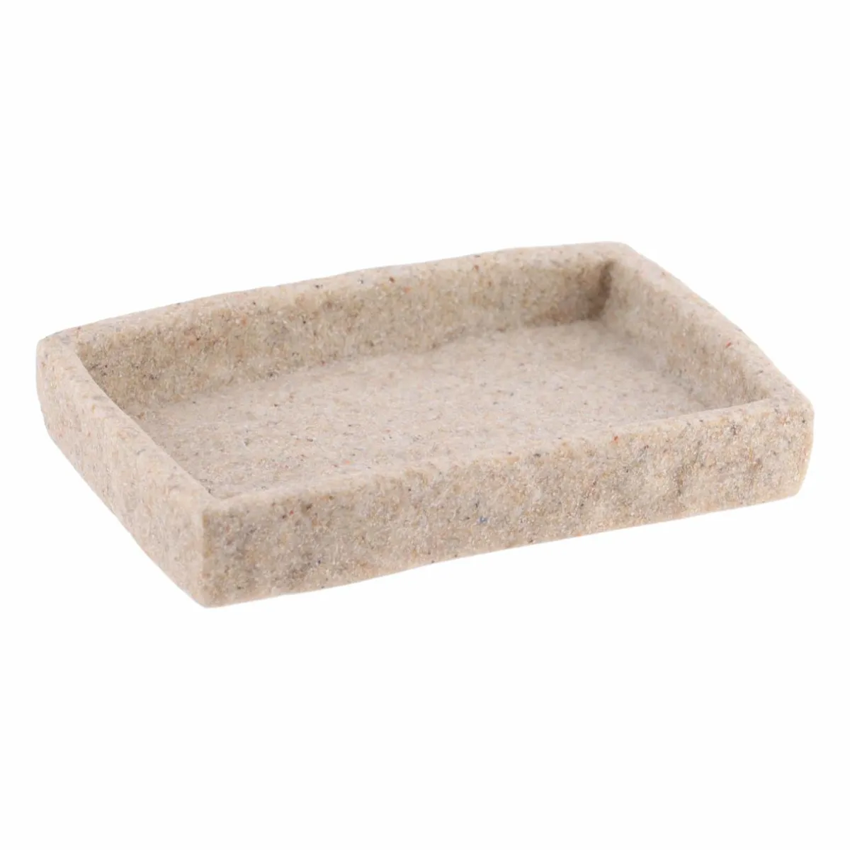 TENDANCE Set d'accessoires salle de bain Effet Pierre Naturel Beige Discount