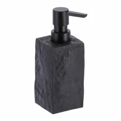 TENDANCE Set d'accessoires salle de bain Effet Pierre Noir Sale
