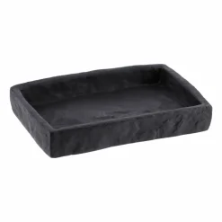 TENDANCE Set d'accessoires salle de bain Effet Pierre Noir Sale