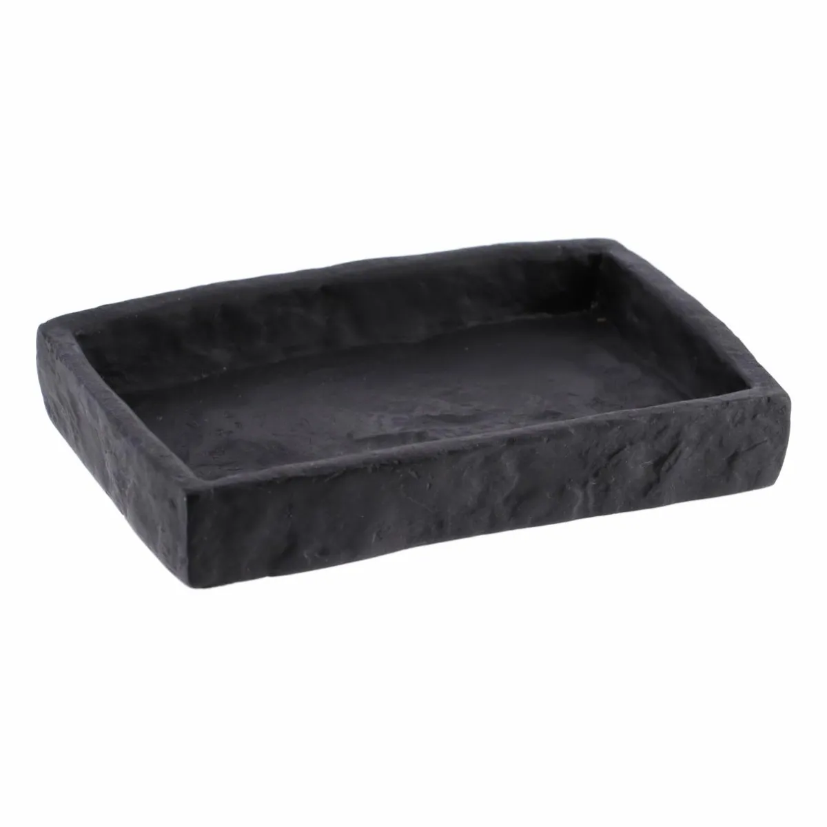 TENDANCE Set d'accessoires salle de bain Effet Pierre Noir Sale