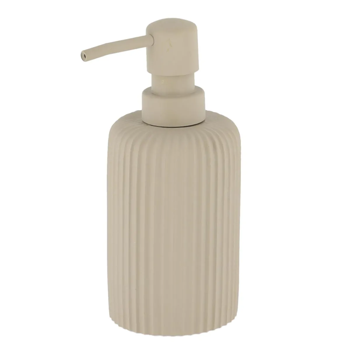 TENDANCE Set d'accessoires salle de bain résine Strié Taupe Discount