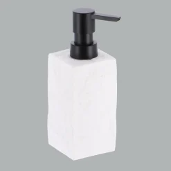 TENDANCE Set d'accessoires salle de bain Effet Pierre Blanc Best