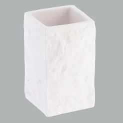 TENDANCE Set d'accessoires salle de bain Effet Pierre Blanc Best