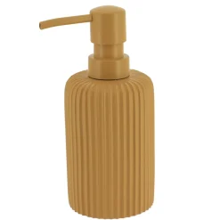 TENDANCE Set d'accessoires salle de bain résine Strié Jaune moutarde Outlet