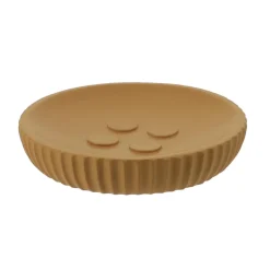 TENDANCE Set d'accessoires salle de bain résine Strié Jaune moutarde Outlet