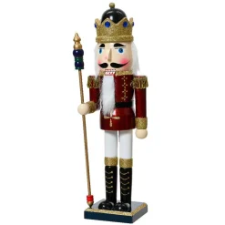 KAEMINGK Soldat Casse-noisette en bois (H38 cm) Augustin le prince Bordeaux Discount