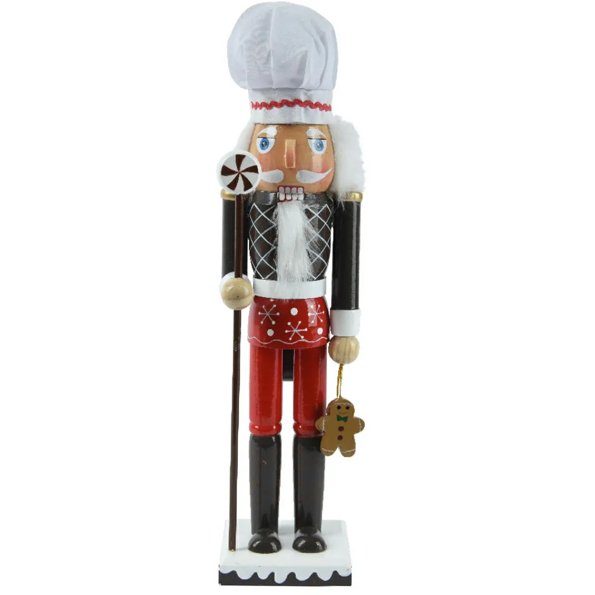 KAEMINGK Soldat Casse-noisette en bois (H38 cm) Henri et Pain d'épices Noir Hot
