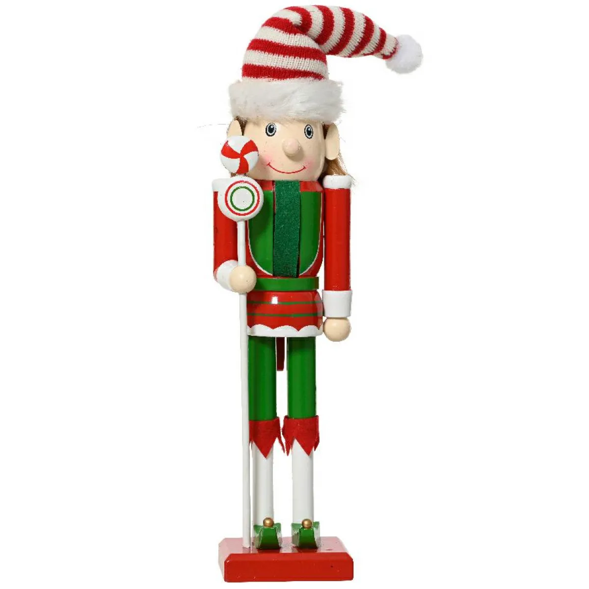 KAEMINGK Soldat Casse-noisette en bois (H30 cm) Lutin du Père Noël et vert Rouge Sale