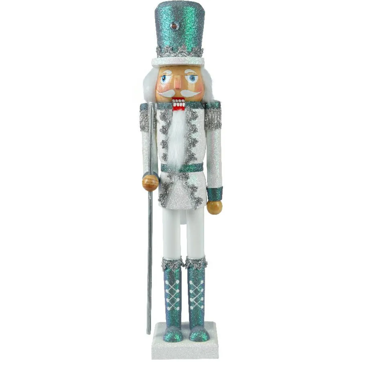 KAEMINGK Soldat Casse-noisette en bois (H51 cm) Noé pailleté glacé Bleu