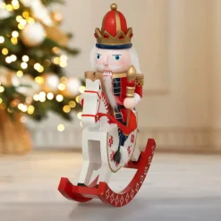 Feeric Lights & Christmas Soldat casse-noisette (H29 cm) Cheval à bascule Rouge Discount