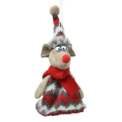 KAEMINGK Souris à suspendre (H15 cm) Pip écharpe douillette Rouge Sale