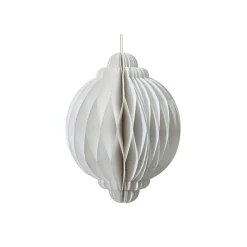 KAEMINGK Sphère en papier à suspendre (H15 cm) Fermeture Magnétique Blanc Discount
