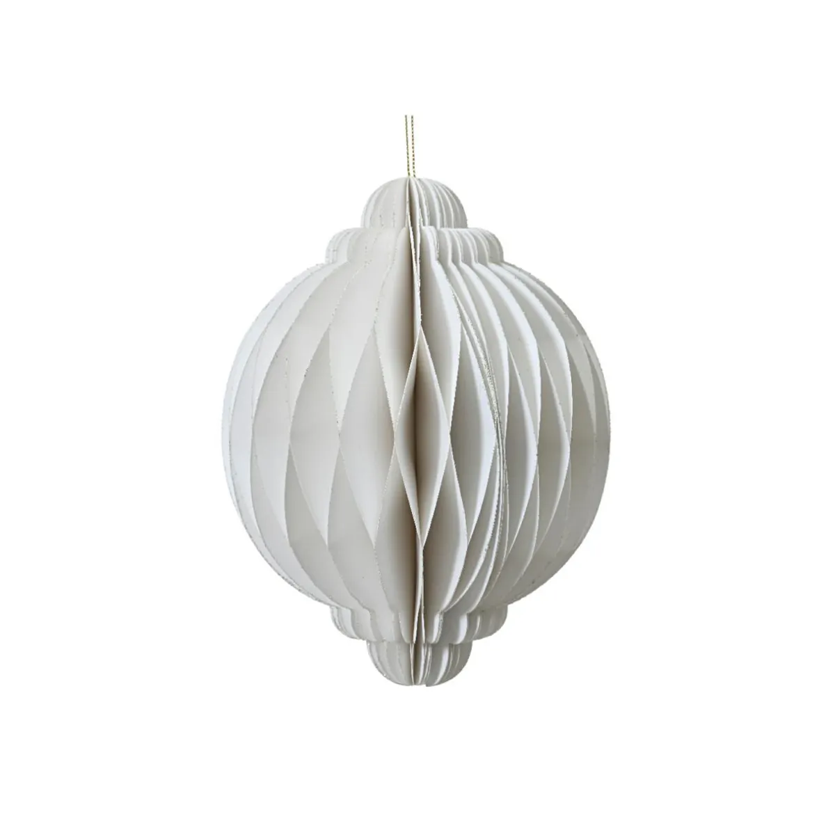 KAEMINGK Sphère en papier à suspendre (H15 cm) Fermeture Magnétique Blanc Discount