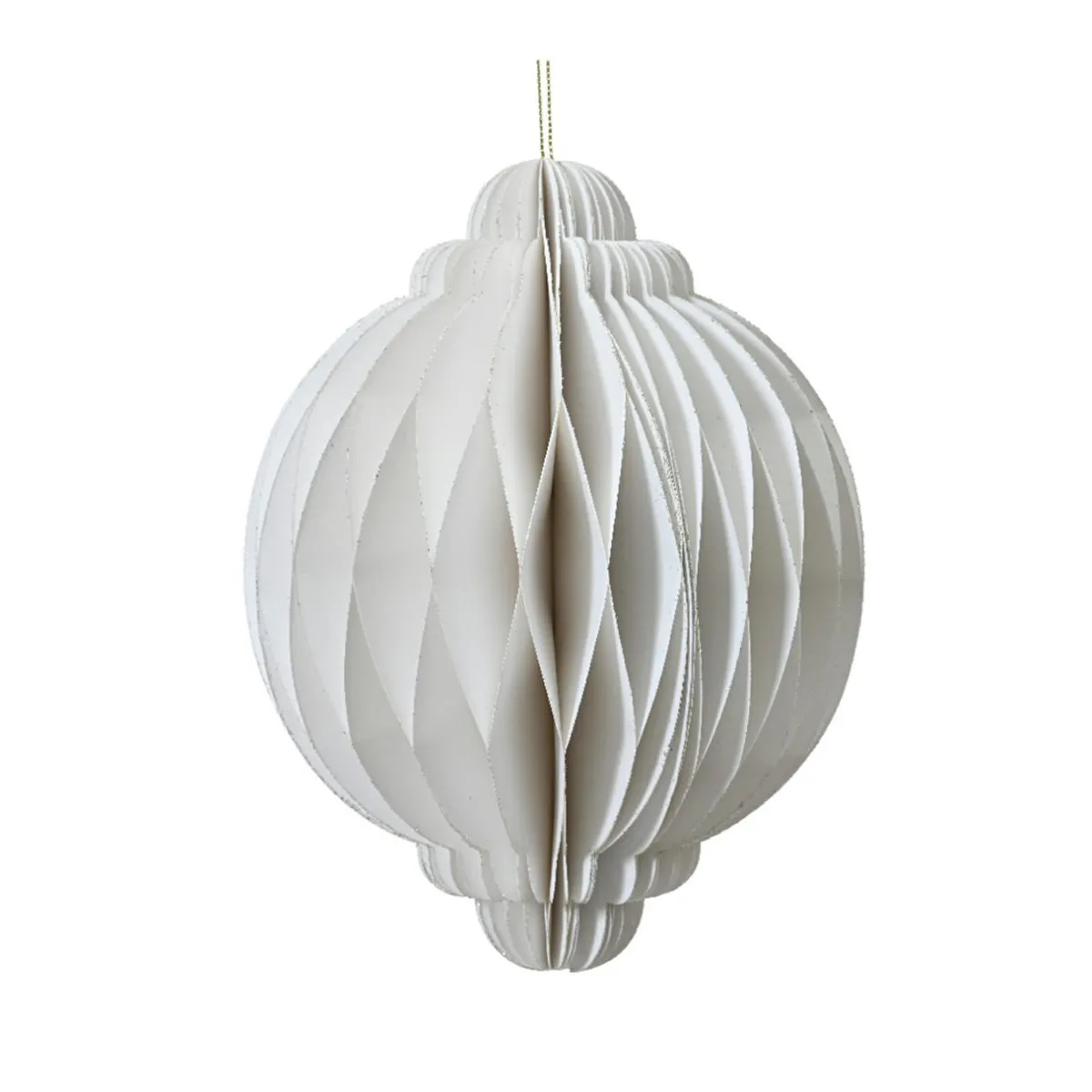 KAEMINGK Sphère en papier à suspendre (H40 cm) Fermeture Magnétique Blanc New